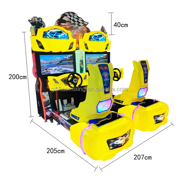 2-Player Electric Ride Car Simulator Coin-Operated Video Racing Arcade Machine Kids' Amusement Game Centers Made Durable Metal
