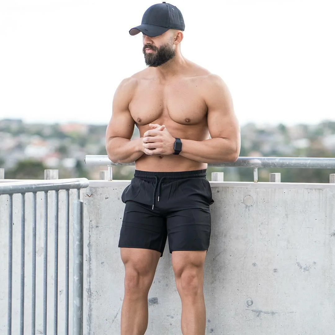 High Quality Cotton Men Fiess Sports Running workout short Pants Men's Casual short beach shorts summer board shorts227_voghion.com