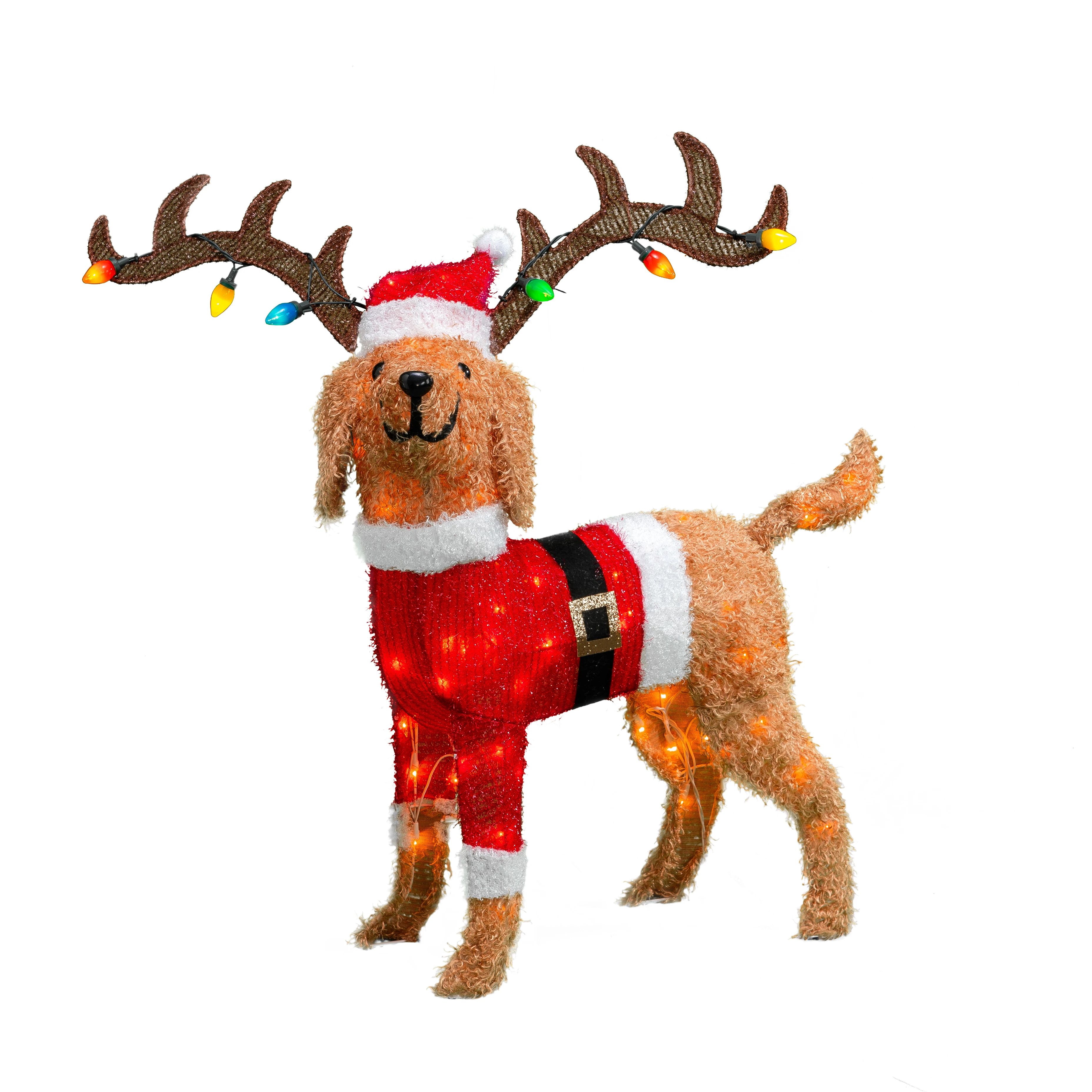 32IN 70L LED Dog Motif Christmas Lights for Party and Park Decoration Festive Holiday Ornament