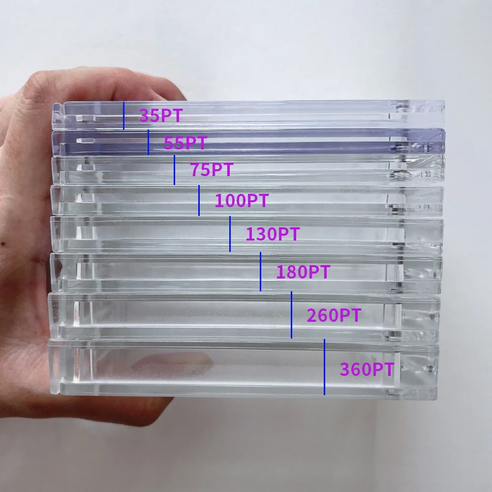35Pt Uv Protection One Touch Magnetic Transparent Id Name Trading Business Card Case Holder