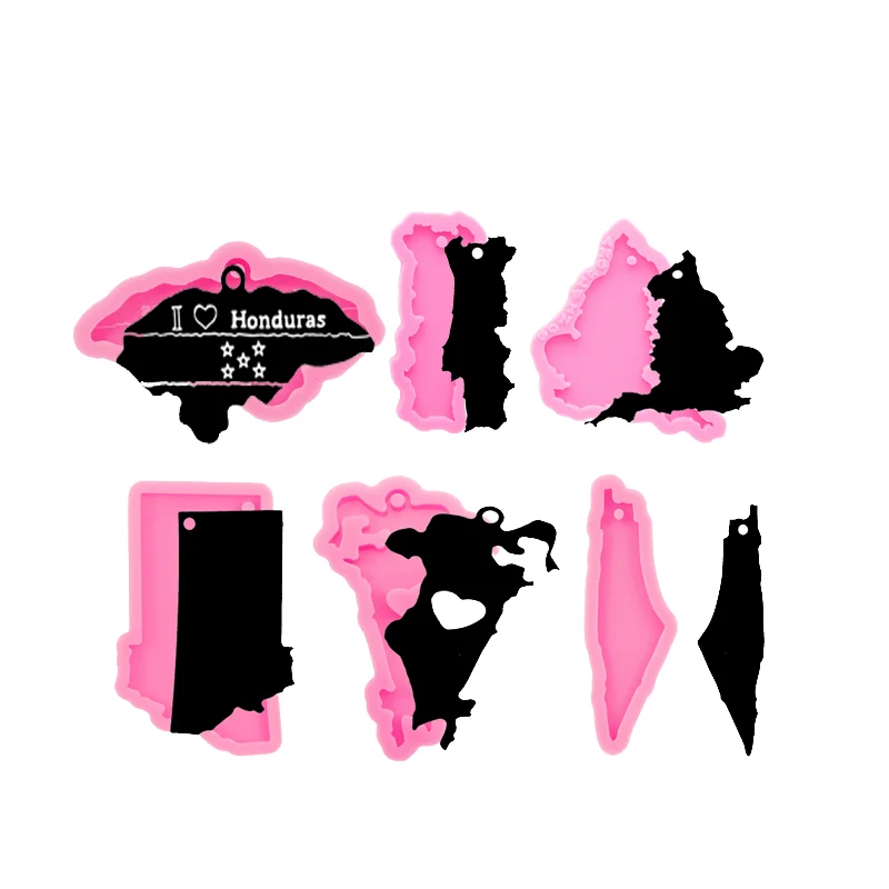 USA 50 State Map Resin Silicone Keychain Mould, Crafts with Epoxy Art Diy DIY Handmade Charms Mold, Mold Chocolate