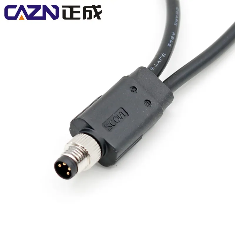 Equivalent to Binder Ip67 3 4 5 6 8pin Male Female Y Type Splitter 1 to 2 M8 PUR PVC Overmolded Cable