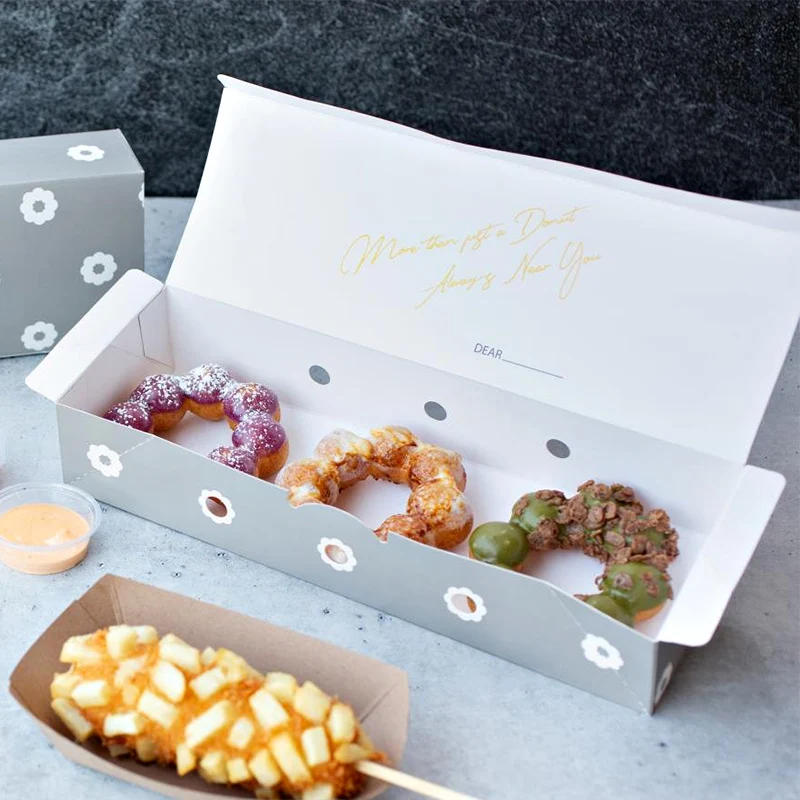 Popular Mochi Donut Box Custom Cardboard Paper Packaging for Half Dozen Donut Box
