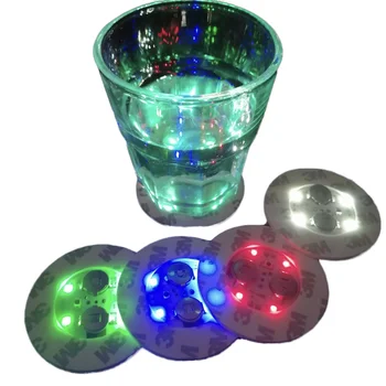 Customizable Logo 6cm LED Flashing Coaster Wine Bottle Sticker for Thanksgiving Christmas Party Decorations Nightclub Bar Theme