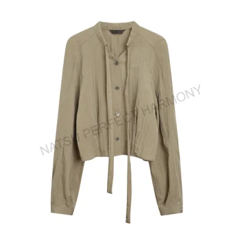 Elegant Women's Blouse with Mini Puff Sleeve Cultivates Moral Integrity