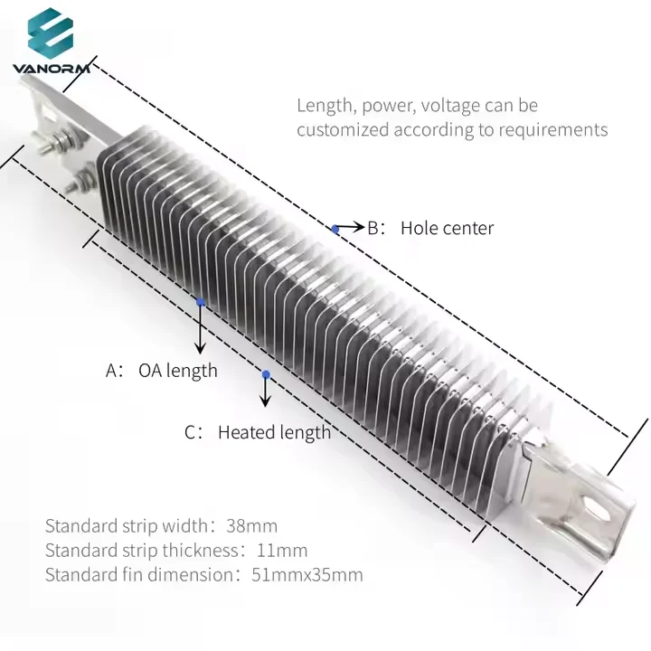 Finned Air Strip Heating Element