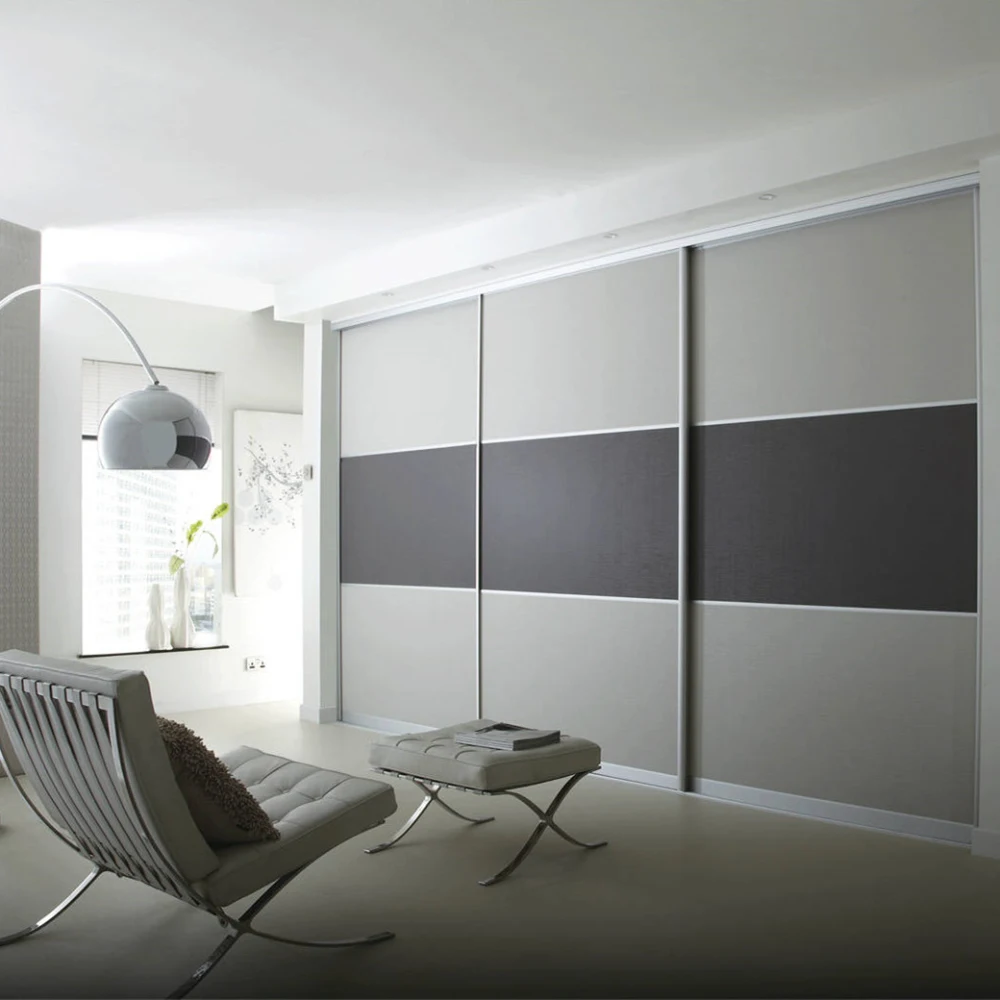 Modern Minimalist Wooden Wardrobe with Sleek Design and Soft Closing Sliding Door Custom Melamine Finish Bedroom Armoire Closet