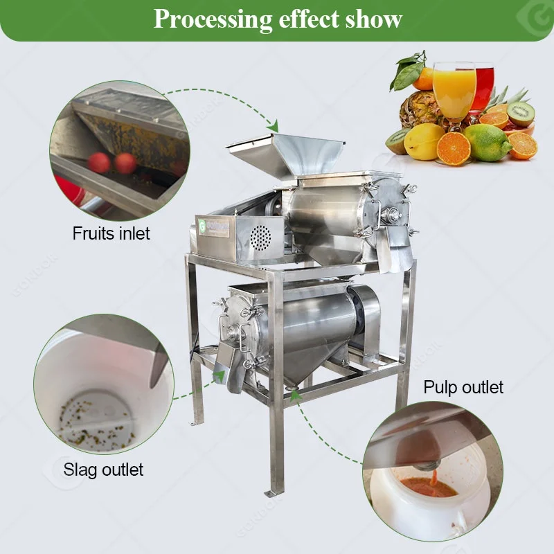 Soursop Grape Mango Fruit Destoner and Pulper Finisher Raspberry Guava Pulp Jam Make Apple Puree Machine
