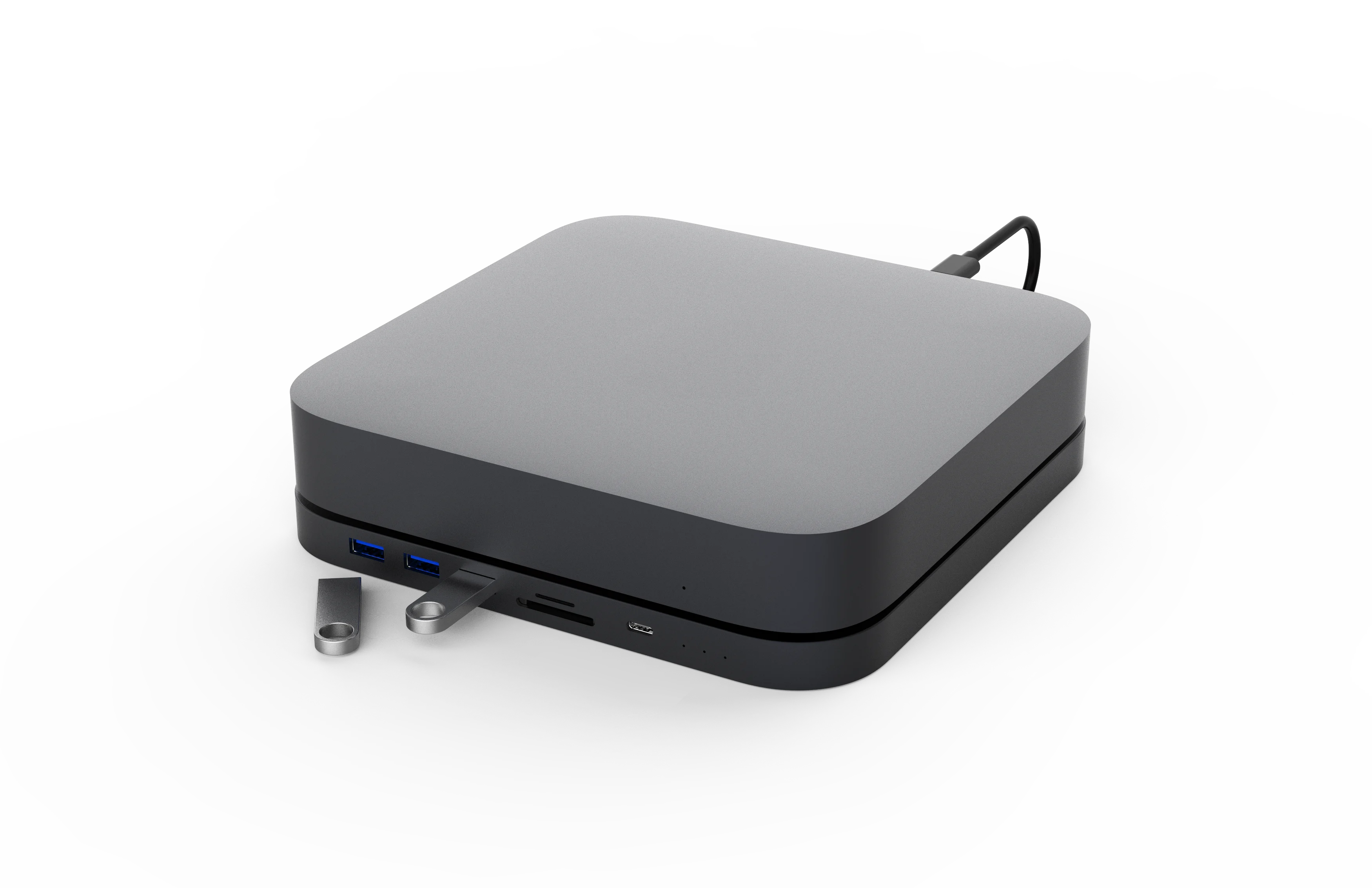 MC25 PRO Gray Mac Mini Hub for Apple M1 USB Card Reader