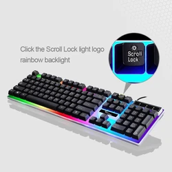 Wholesale cheap ZGB G21 Gaming Keyboard 104 Keys USB Wired Mechanical Feel Colorful Backlight PC Office laptop Computer Keyboard
