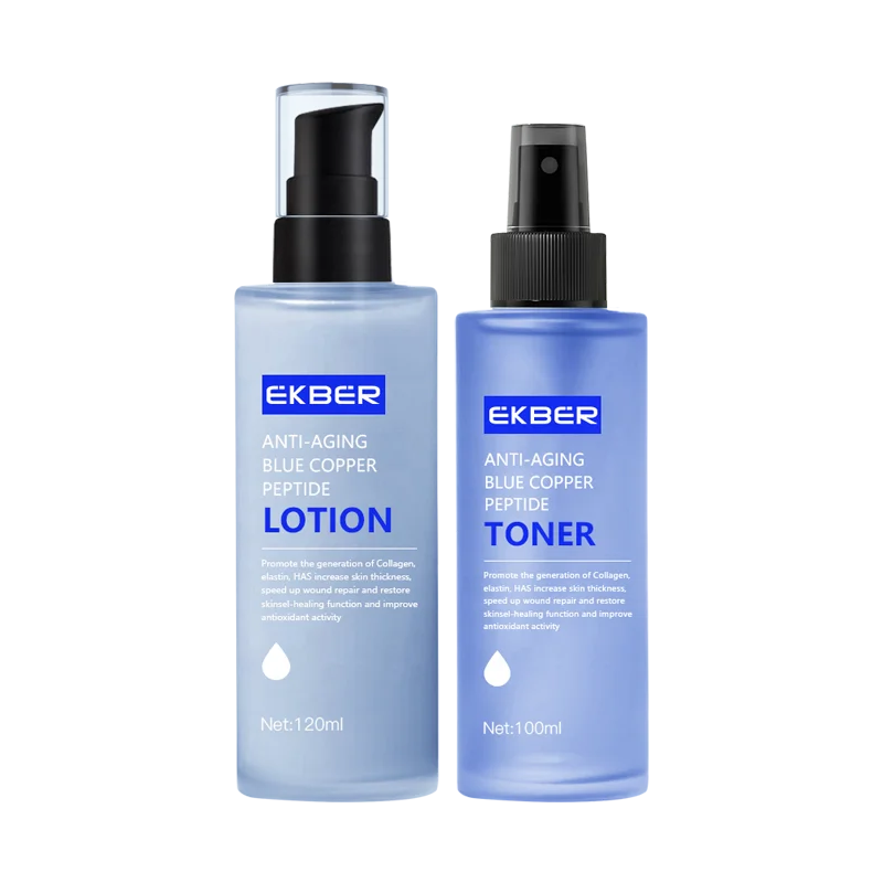 Private Label Ghk-cu Blue Copper Peptide Body Face Lotion Custom Blue  Copper Peptide Serum Skin Care