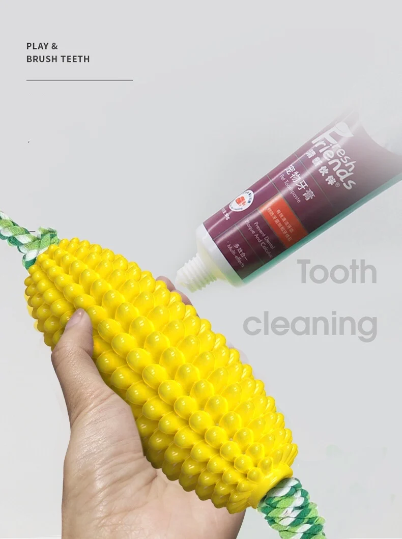 TPR Soft Eco Friendly Bite Resistant Corn Pet Dog  Float Toy Dog Depuy Bone