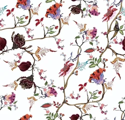 Цветочная 100% вискозная ткань простая с принтом для женской