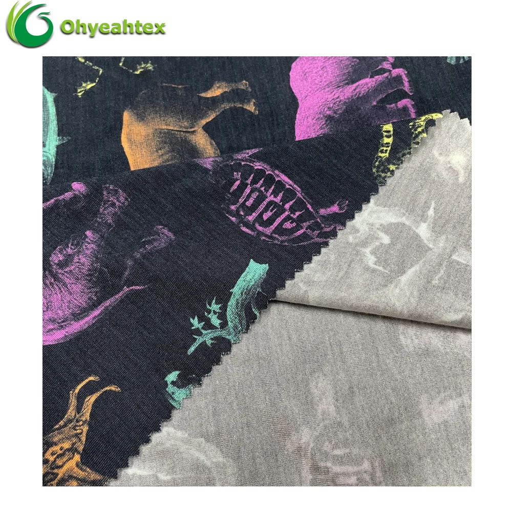 Высокое качество 220GSM цифровая печать ВИСКОЗА 95 модал 5 спандекс Джерси ткань для нижнего