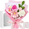 Bouquet di gypsophila rosa e ortezi - senza spugna floreale