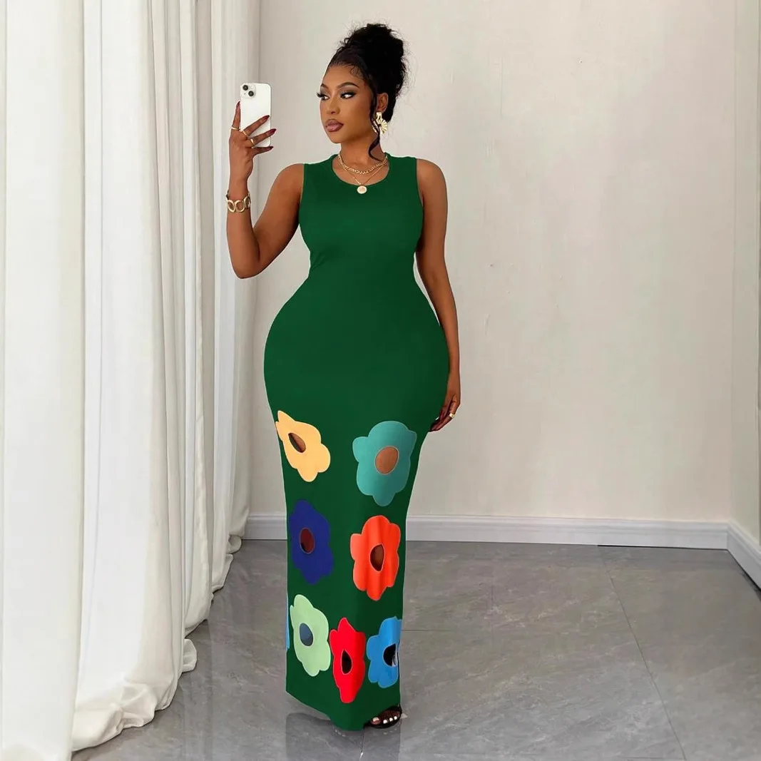 Summer New Women Clothing Ladies Elegant Fashion Round Neck Sleeveless Color Matching Ho aperçu 4