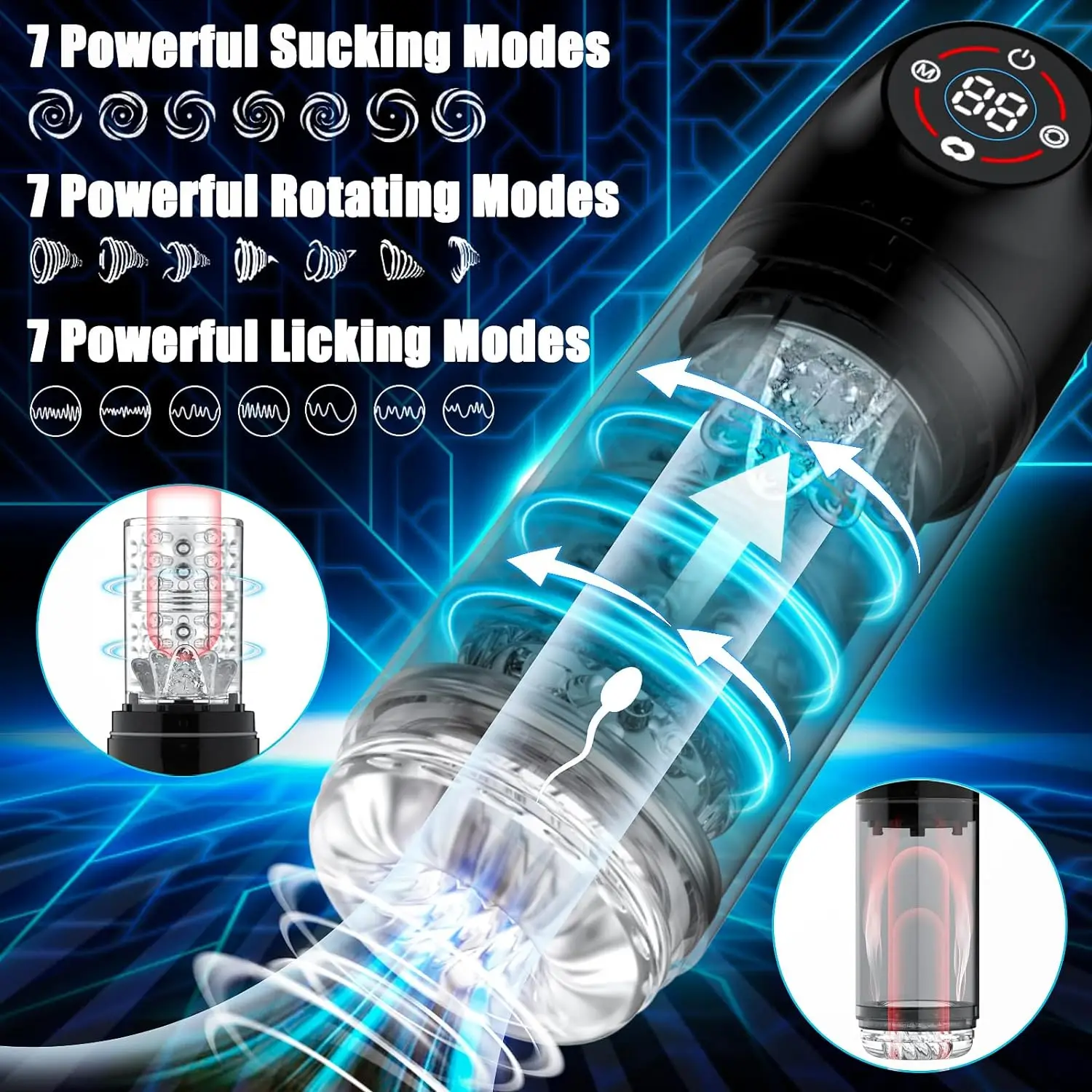 Automatic Rotating Male Masturbator Cup Sucking Licking Masturbation Device for Men Sex Products Sex Toys Automatic Rotating Male Masturbator Cup Sucking Licking Masturbation Device for Men Sex Products Sex Toys