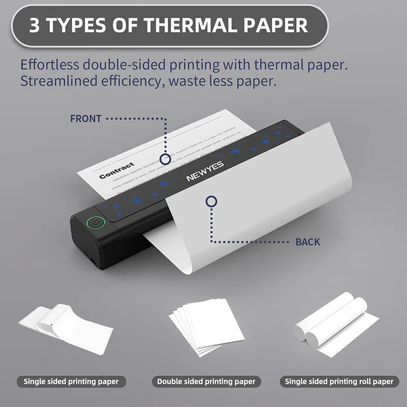NEWYES ポータブルインクジェットプリンター 楽天市場】NEWYES ポータブルミニプリンター インク不要 インク