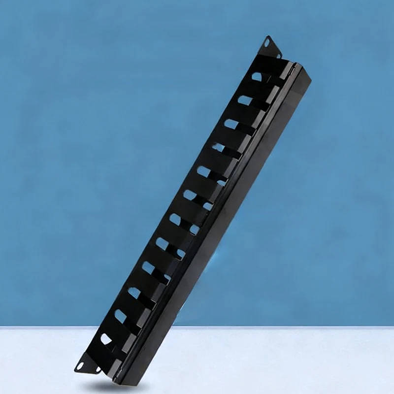 1U, 19-Inch Horizontal Rack Mount na Metal Cable Manager na may 12 Slot Wire Organizer Duct kasama ang Takip para sa Server Cabinet