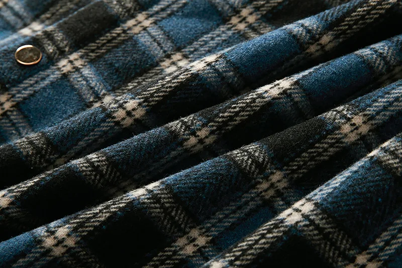 Camicia scozzese in flanella da uomo a maniche lunghe casual con risvolto di nuova moda 2022253_voghion.com