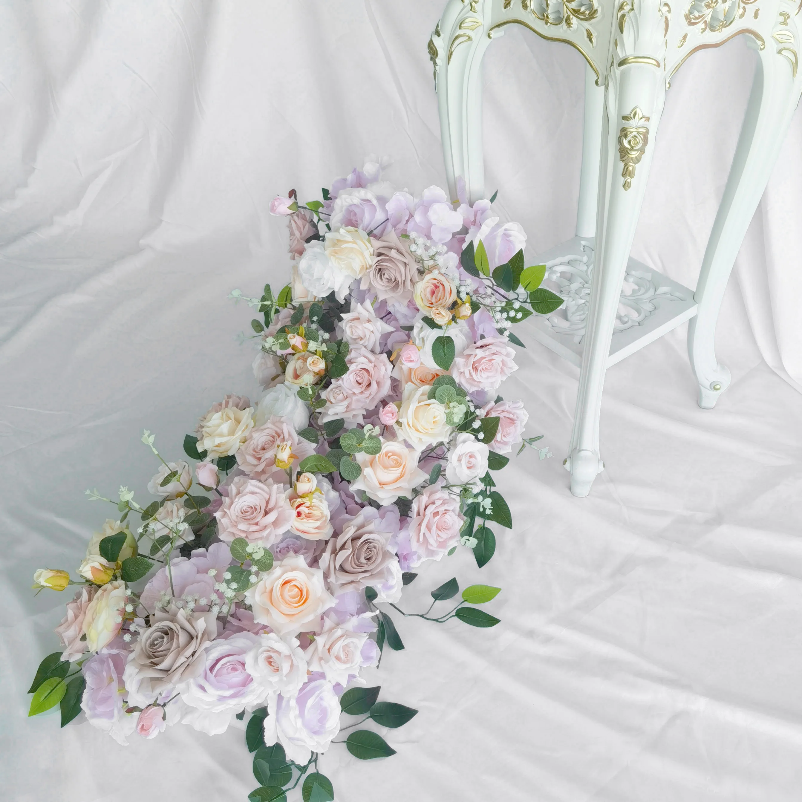 Spring Planting Artificial Flower Wedding Decoration Christmas Graduation Table Runner Guide Background for Wedding Occasions