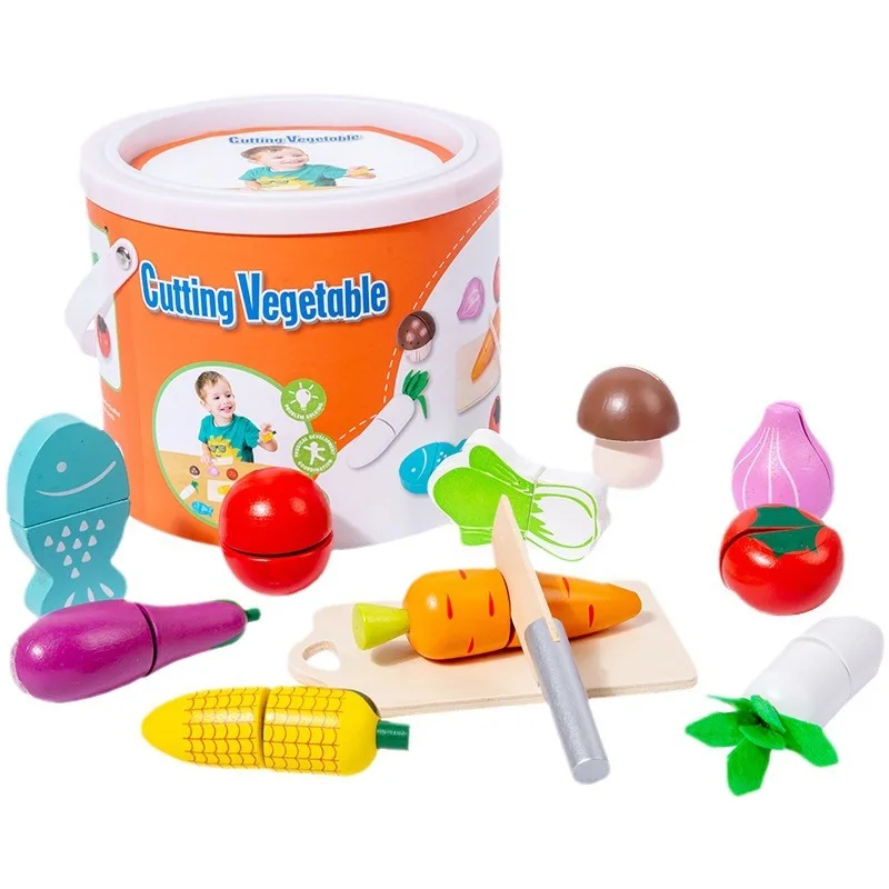 2024 игрушечный дом Монтессори игрушки из фруктов и овощей кухонный набор детская деревянная игрушка подарок для раннего образования