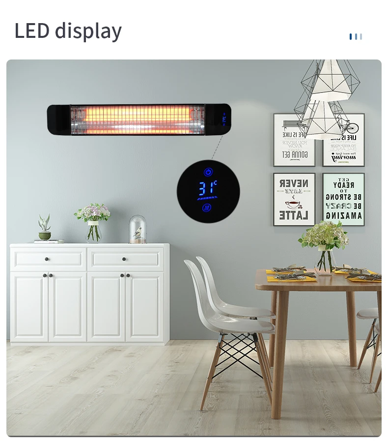 Mounted Ceiling Heater, Wall, 2000 W, Metal - detail 8