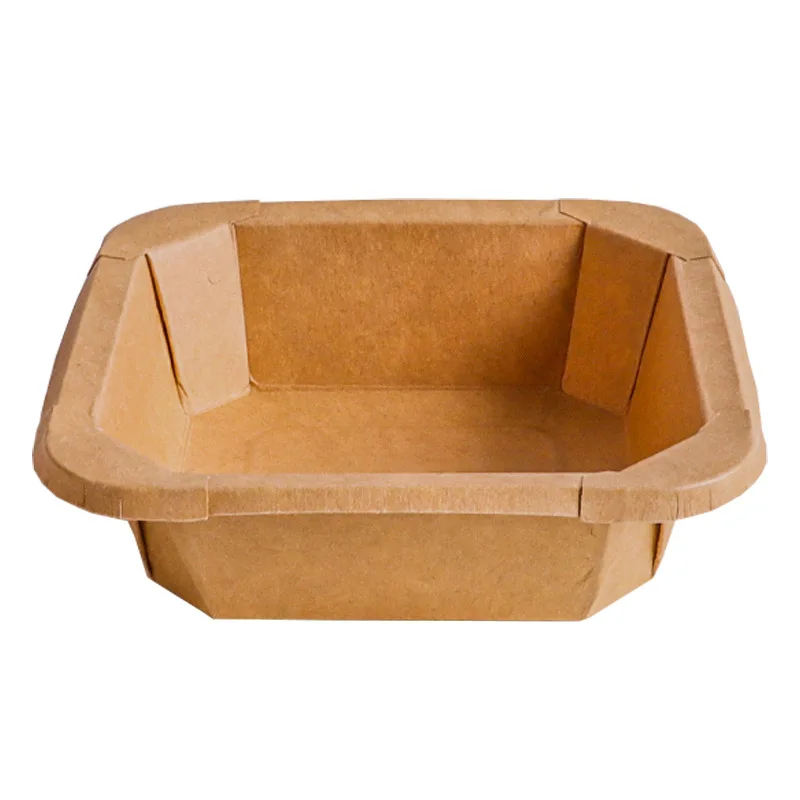 High quality New Product Square Hot Food Take out Rice packaging Kraft Paper Octagonal Bowl