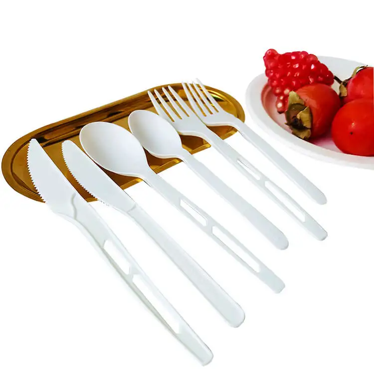 Biodegradable Corn Starch Cutlery Set – Compostable Travel Utensils