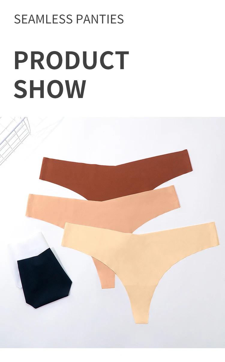[3 in 1 Set] Seamless Ice Silk Invisible Thongs Panties Underwear