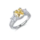 Platinum Plating Wedding Anelli Platinum Plating Ring Wholesale 5A Zircon Yellow White Stone Engagement Wedding Rings For Women