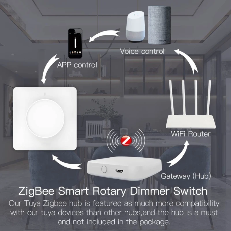 Tuya Zigbee Smart Dimmer Switch Control with Alexa