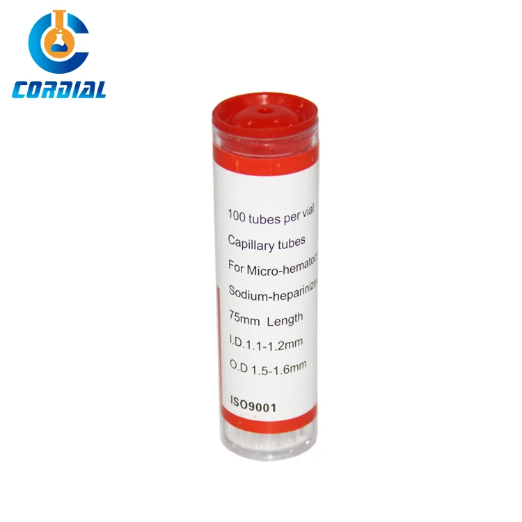 1292-r Sodium-heparinized Capillary Tube,Red,L=75mm Packed In Plastic ...