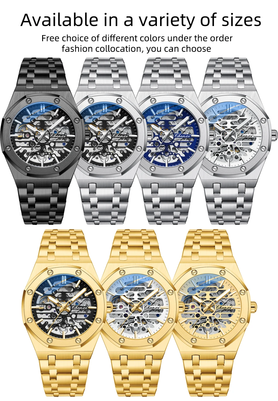 CHENXI 8848 Automatic Men's Tourbillon Wrist Watch - Waterproof