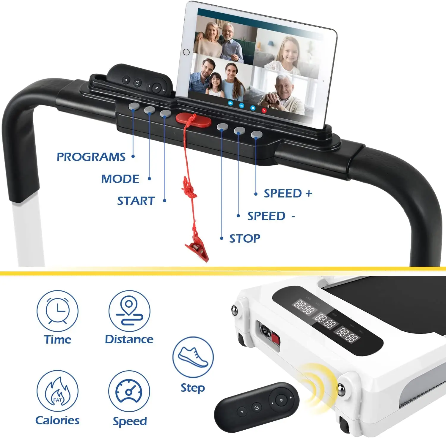 New Function Smart Fitness Exercise Running Machine 2 in 1 Folding Treadmill Under Desk Small Electric Treadmill