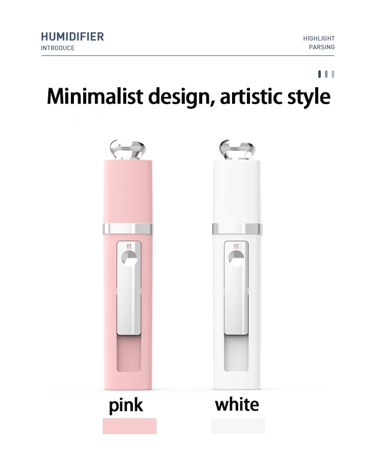 High hydration personal mini facial atomizer nano spray face vaporization facial steamer small water replenisher