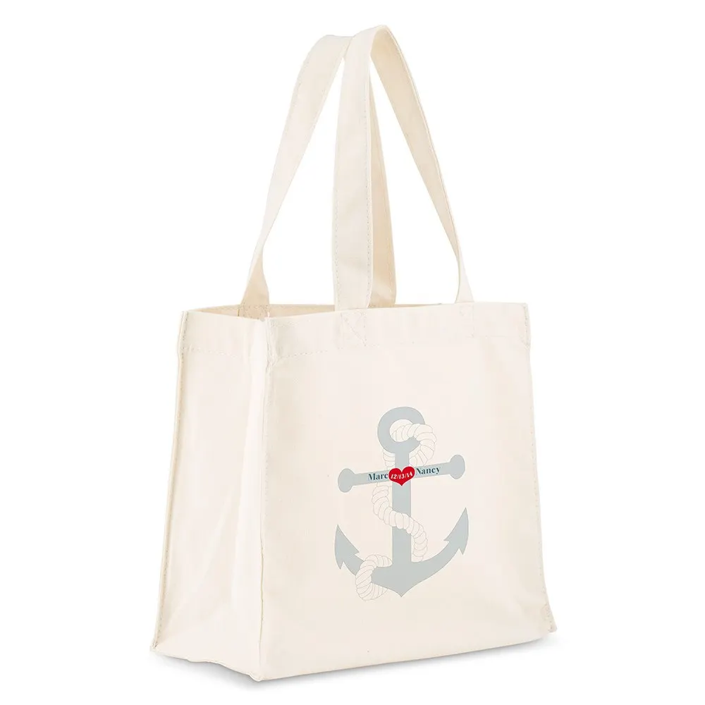 High Quality Custom Printed Logo Organic Cotton Canvas Anchors Beach