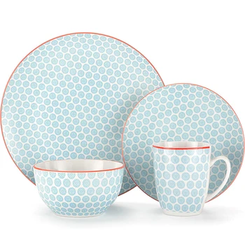 Customized Eco Friendly Cheap Home Goods Color Printing Porcelain Dinner Sets Ceramic Japanese Dinner Set