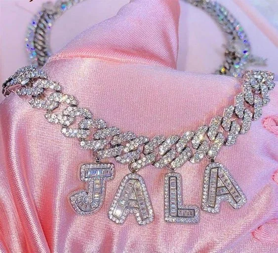 Custom Nameplate With Icy Tennis Chain 