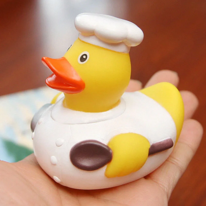 Plastic Custom Rubber Duck Bathing Beach Ducky Bathtub Swimming Yellow Duck Toys Baby Gift Party Promotional Chef Rubber Ducks