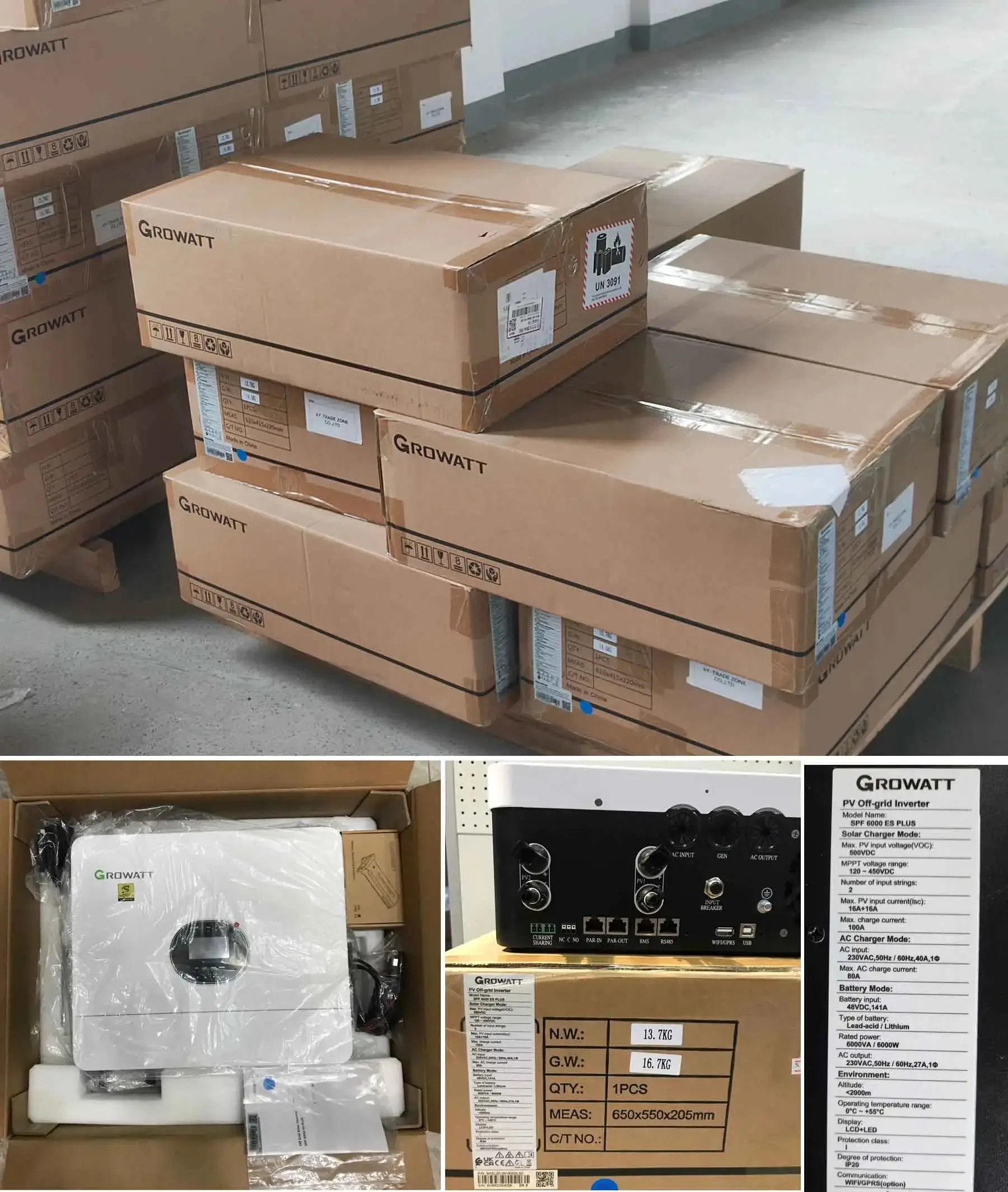 Growatt Spf 6000 Es Plus 6kw Single Phase Off Grid Solar Inverter - Buy ...
