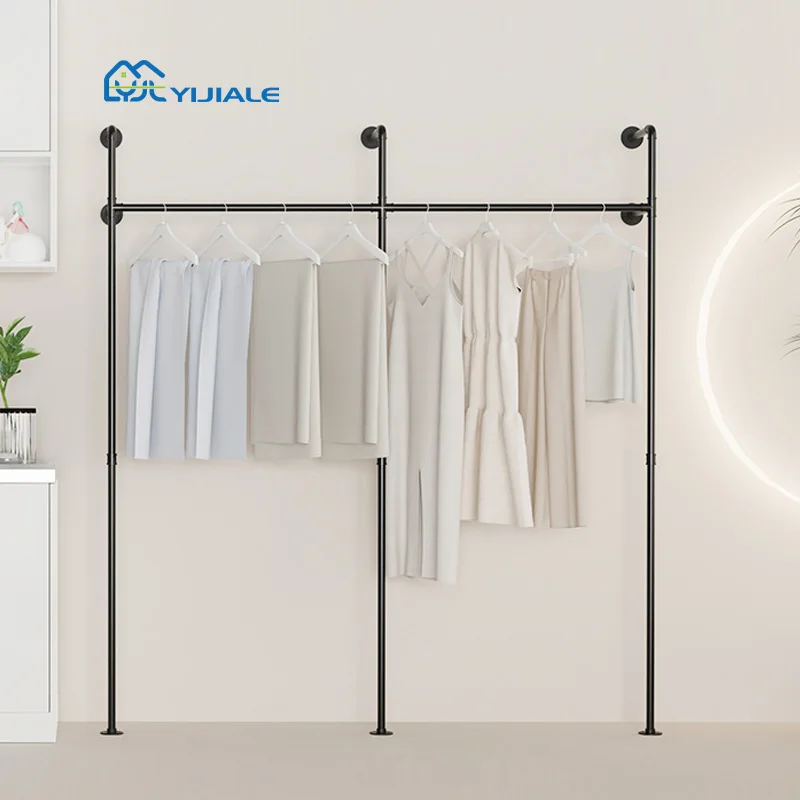 YIJIALE New walk in closet ideas metal walk in wardrobe shelving system reach in closet solution