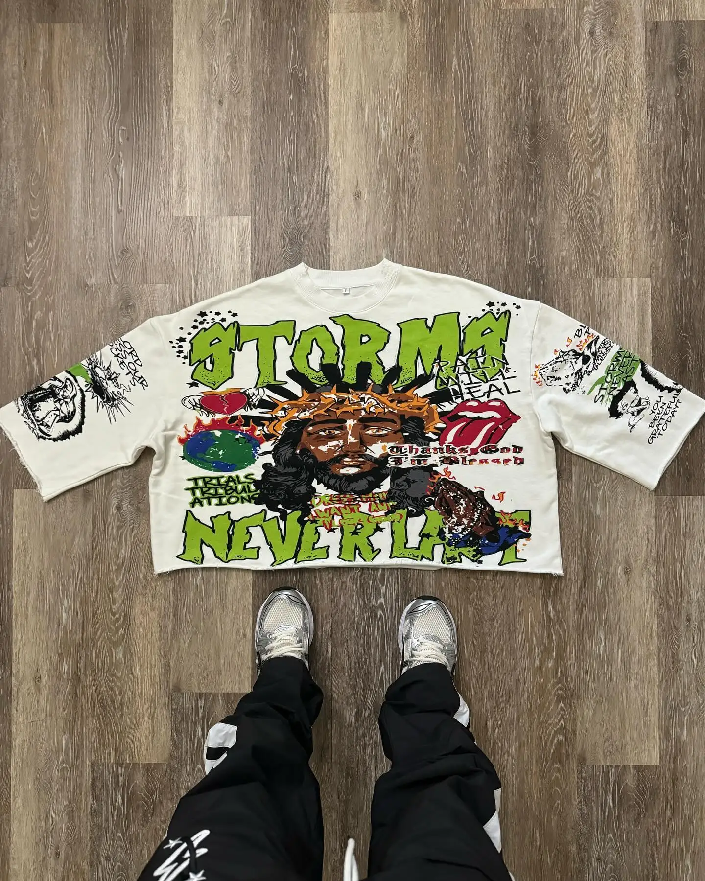 For Customized Men's 100% Cotton Oversized Short Sleeve T-shirt Silk Screen Print Drop Shoulder Quick Dry Breathable gallery 5