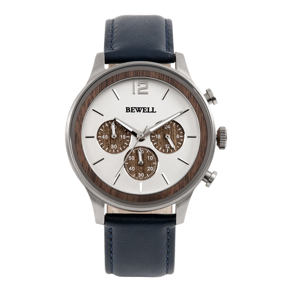 BEWELL Men's Wood Watch Stylish Waterproof Timepiece