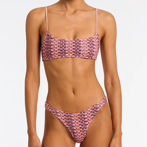 Customized Crochet 2-Piece Bikini Swimsuit with Cheeky Bottom Anti-UV & Quick Dry Features