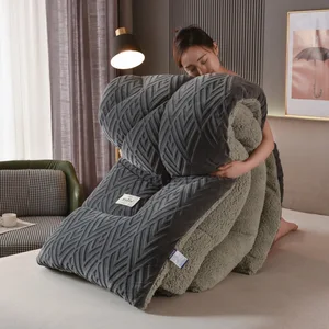 Factory Custom Winter Home Hotel Hot Comforter Sets Queen King  200*230cm Breathable Quilted Quilt Blanket
