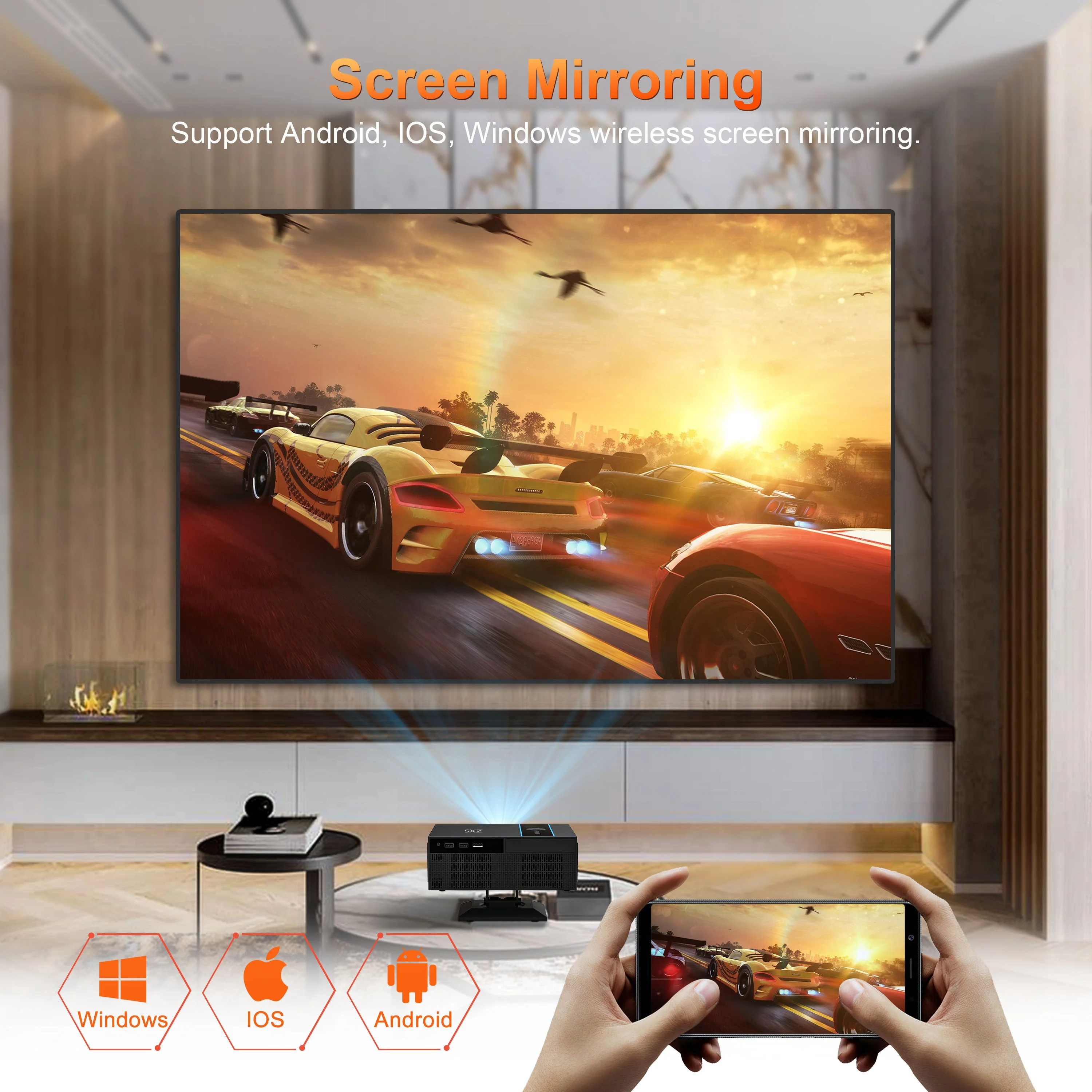 C8 Wireless Wifi Projector - Smart Portable LED Movie Theater