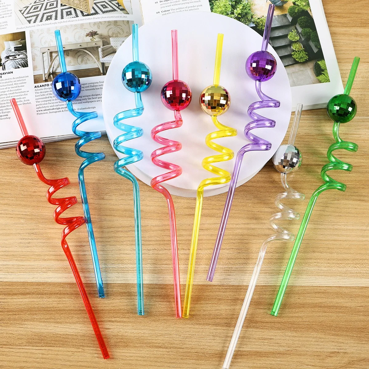  16 pcs Disco Ball Straws for Bachelorette Party Decorations,  Mini Disco Balls Straw 70s Party Favors Supplies, Silver Mirror Bride Straws  for Wedding, Plastic Silly Crazy Straws : Home & Kitchen