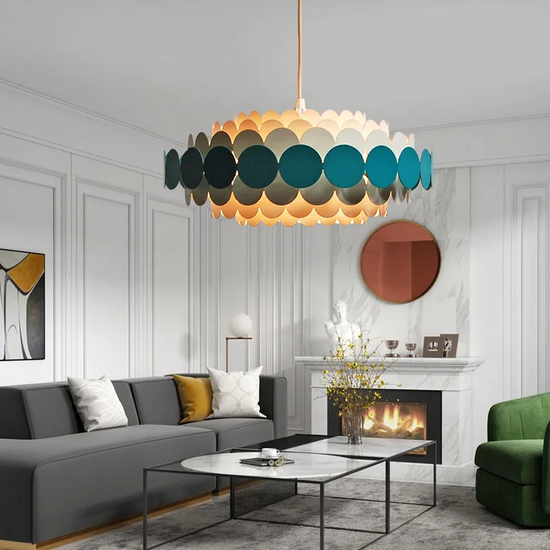 high quality custom round patch decoration simple modern hotel luxury led pendant light