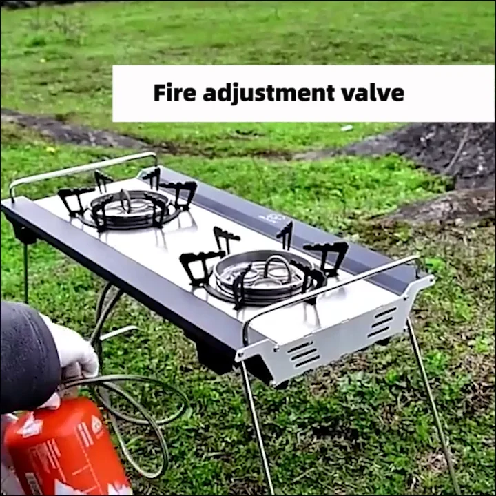 Portable Equipment Gas Cooking 2 Burner Assembly Double Burner Camping